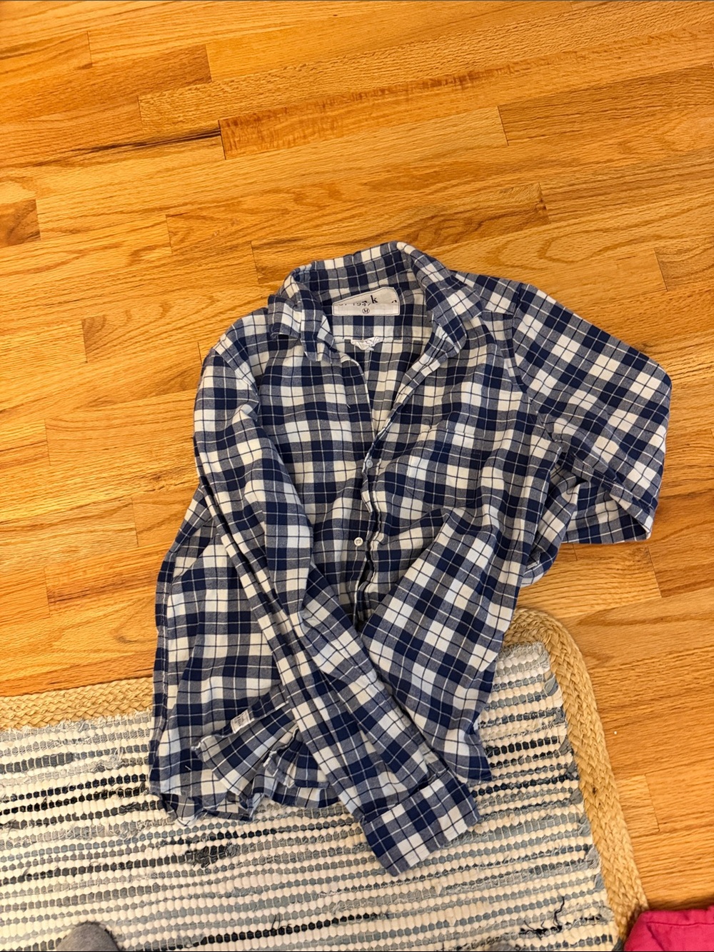Frank & Eileen Navy and White Plaid Button-Down Shirt